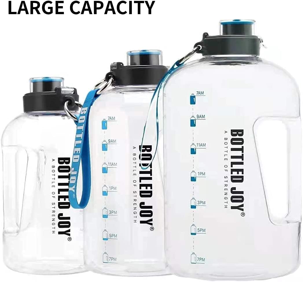 Bottled Joy 1 Gallon Sports Water Bottle with Handle Pineapple Edition  Large Outdoor Water Tank Camping Portable Travel Drinking