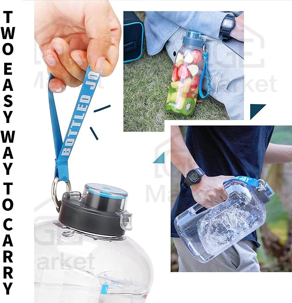 Hanmir 32oz Motivational Water Bottle with Time Marker Drinking