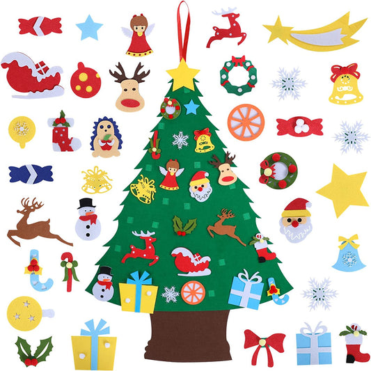 Hanmir DIY Felt Christmas Tree for Kids with 33pcs Detachable Ornaments